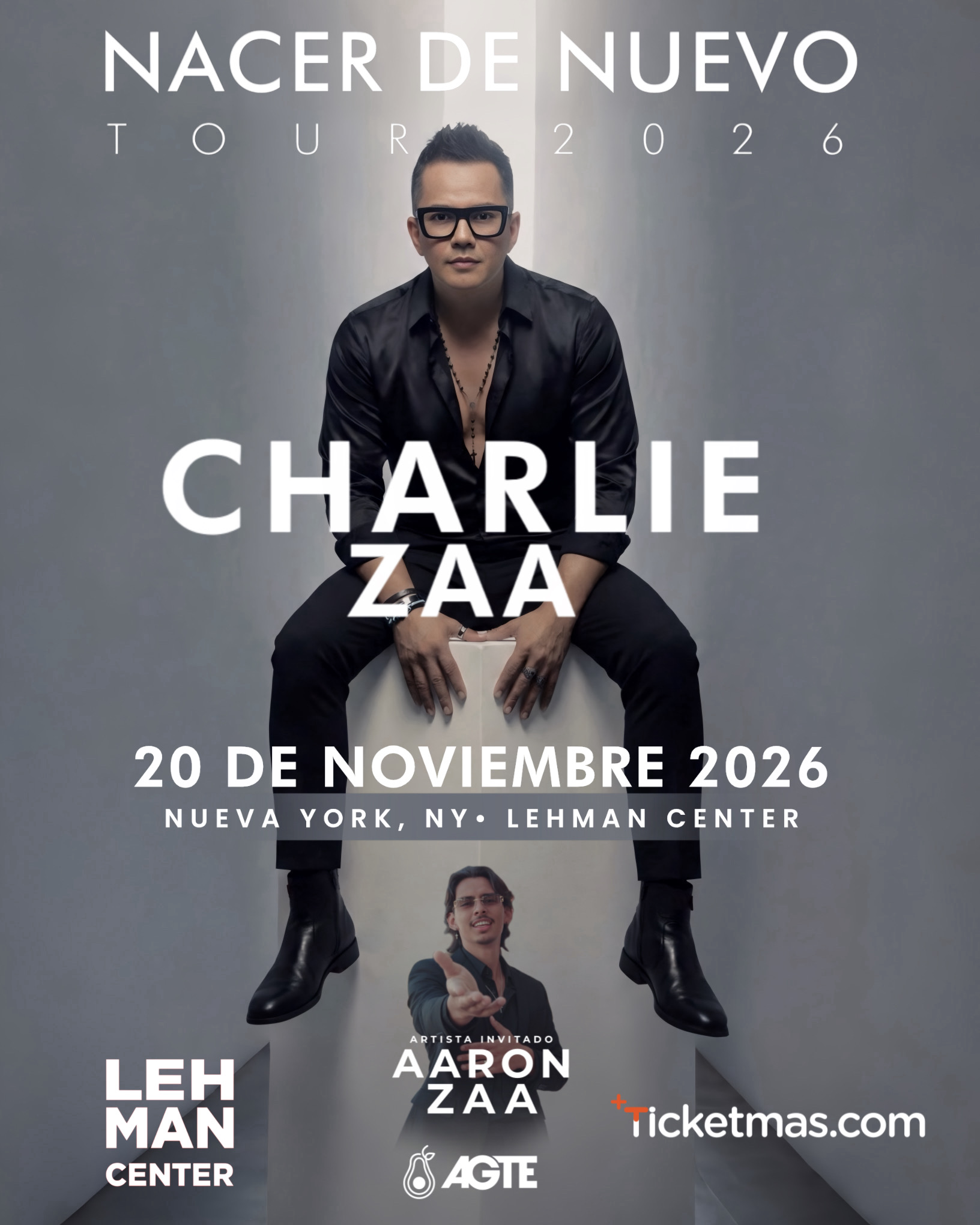 Póster oficial de Charlie Zaa en Nueva York